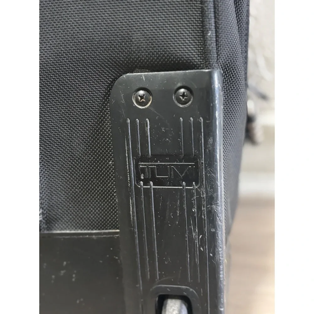 Tumi Alpha Deluxe Wheeled Briefcase‎ Black Ballistic Nylon Laptop Bag 2207D3
